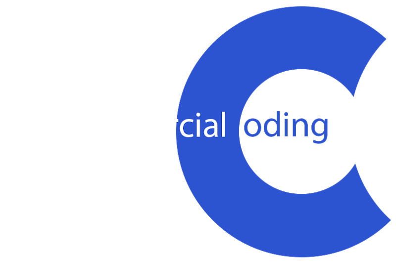 white commercial coding logo